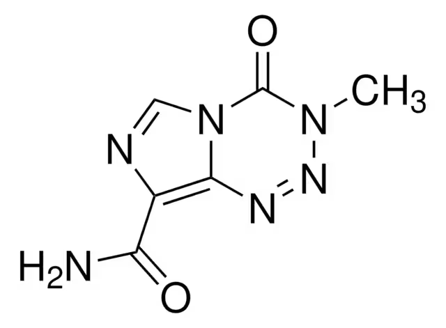 Temozolomide structure, CAS 85622-93-1