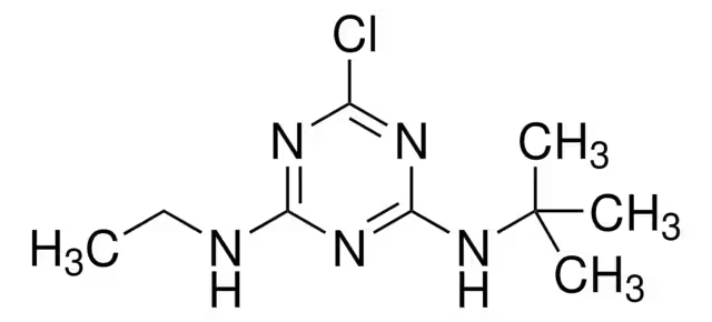Terbuthylazine structure, CAS 5915-41-3