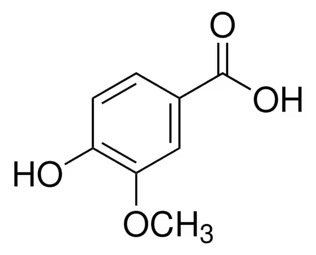 Vanillic acid structure, CAS 121-34-6