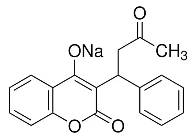 Warfarin sodium structure, CAS 129-06-6