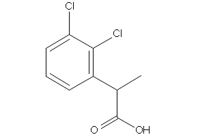 2-(2,3-Dichlorophenyl)propionic acid structure, CAS 2012-77-3