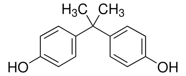 2,2-Bis(4-hydroxyphenyl) propane structure, CAS 80-05-7