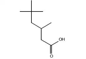 3,5,5-Trimethylhexanoic Acid structure, CAS 3302-10-1