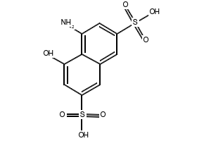 4-Amino-5-hydroxy-2,7-naphthalenedisulfonic acid structure, CAS 90-20-0