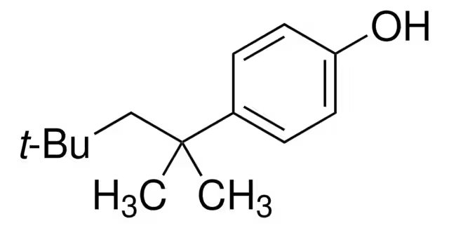 4-tert-Octylphenol structure, CAS 140-66-9