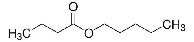 Amyl butanoate structure, CAS 540-18-1
