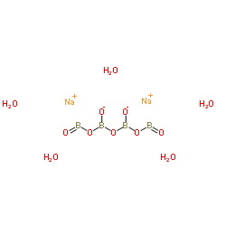 Sodium tetraborate pentahydrate structure, CAS 12179-04-3