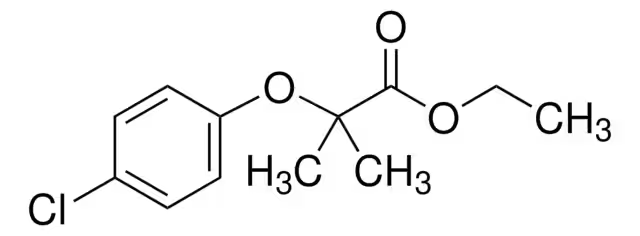 2-(4-Chlorophenoxy)-2-methylpropanoic acid ethyl ester structure, CAS 637-07-0