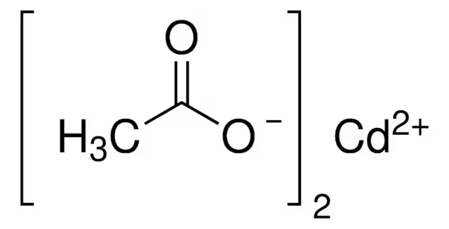 Cadmium acetate structure, CAS 543-90-8