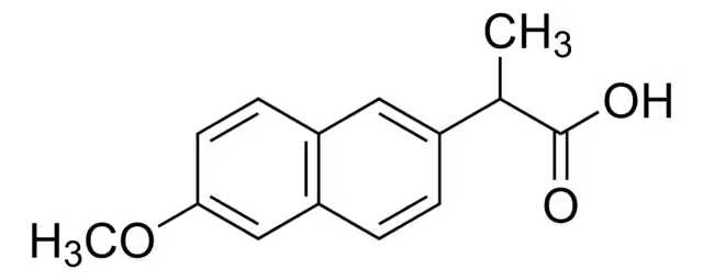 (+/-)-2-(6-Methoxy-2-naphthyl)propionic acid structure, CAS 23981-80-8