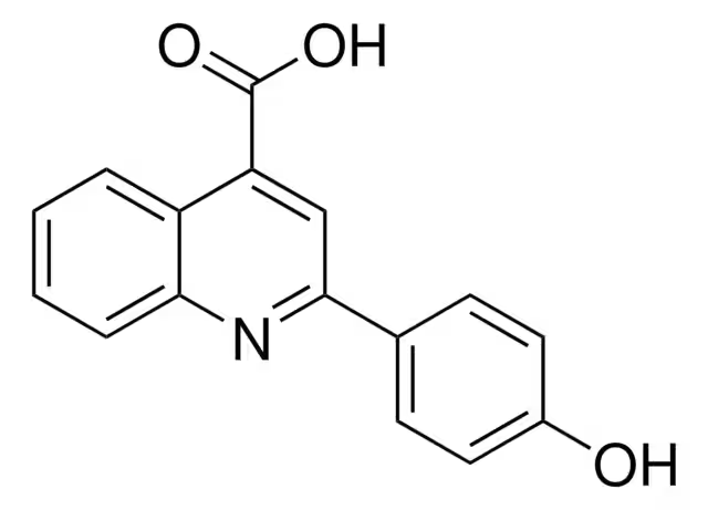 2-(4-Hydroxyphenyl)quinoline-4-carboxylic acid structure, CAS 6952-34-7