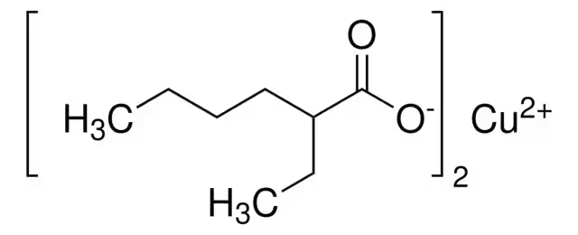 Copper isocaprylate structure, CAS 149-11-1