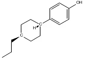 4-trans-Propylcyclohexyl-4'-pentylbiphenyl structure, CAS 89356-09-2