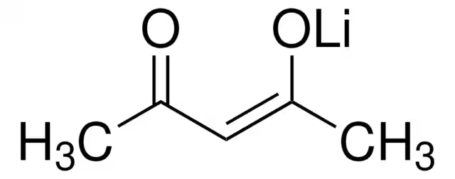 Lithium 2,4-pentanedionate structure, CAS 19185-99-0