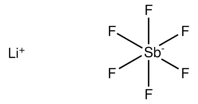 Lithium hexafluoroantimonate structure, CAS 18424-17-4