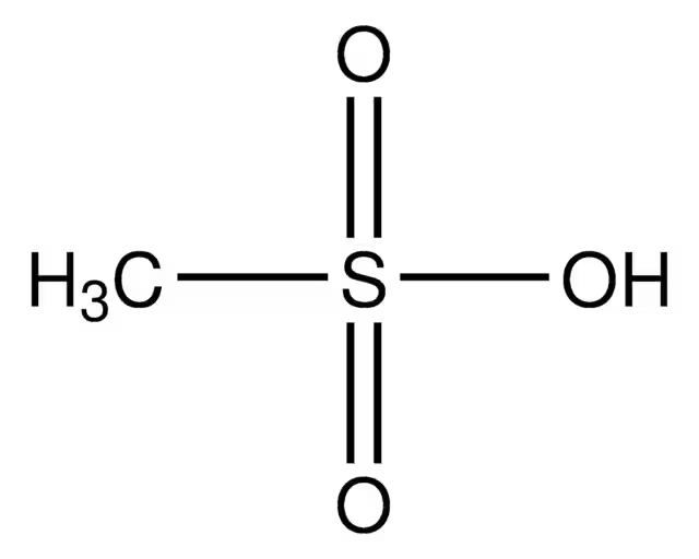 Methanesulfonic acid structure, CAS 75-75-2