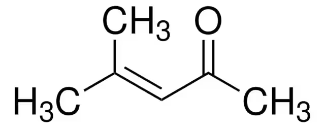Methyl isobutenyl ketone structure, CAS 141-79-7