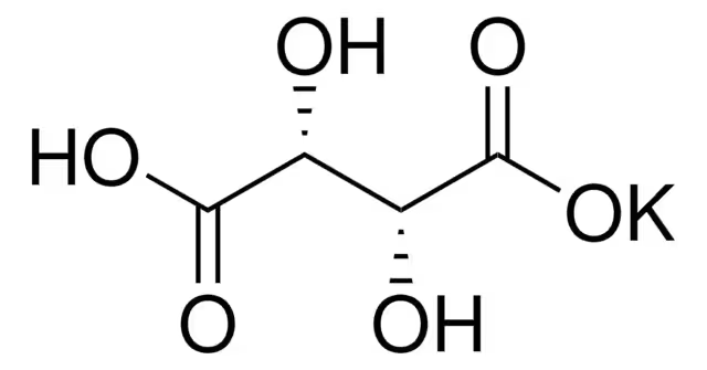 Potassium bitartrate structure, CAS 868-14-4