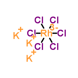 Potassium hexachlorohodate(III) structure, CAS 13845-07-3