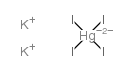 Potassium mercuric iodide structure, CAS 7783-33-7