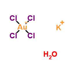 Potassium tetrachloroate(III) N-hydrate structure, CAS 27988-75-6