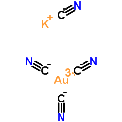 Potassium tetracyanoaurate; Potassium gold(III) cyanide structure, CAS 14263-59-3