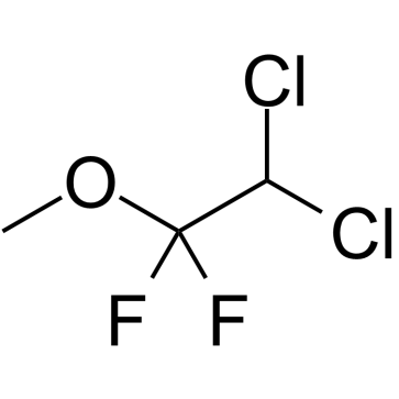 2,2-Dichloro-1,1-difluoroethyl methyl ether structure, CAS 76-38-0