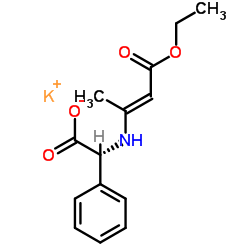 (R)-(-)-alpha-[(3-Ethoxy-1-methyl-3-oxo-1-propenyl)amino]benzeneacetic acid potassium salt structure, CAS 961-69-3