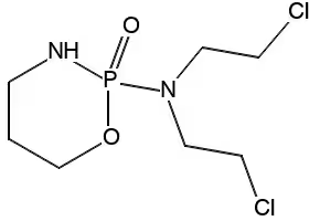 Cyclophosphamide structure, CAS 50-18-0
