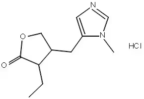 (+)-Pilocarpine hydrochloride structure, CAS 54-71-7
