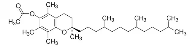 D-alpha-Tocopheryl acetate structure, CAS 58-95-7