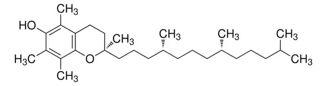 Vitamin E; D-alpha-tocopherol structure, CAS 59-02-9