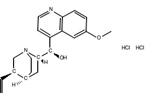 Quinine dihydrochloride structure, CAS 60-93-5