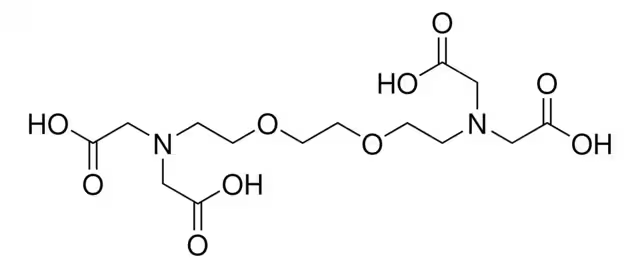 Ethylenebis(oxyethylenenitrilo)tetraacetic acid structure, CAS 67-42-5