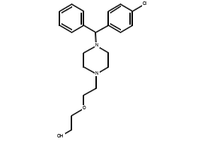 Hydroxyzine structure, CAS 68-88-2