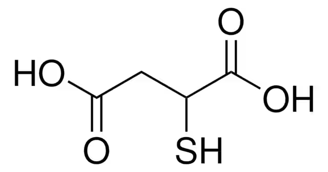 Mercaptosuccinic acid structure, CAS 70-49-5