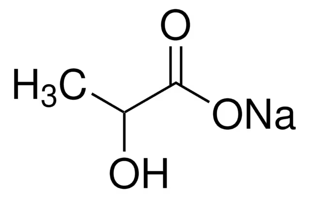 Sodium lactate structure, CAS 72-17-3