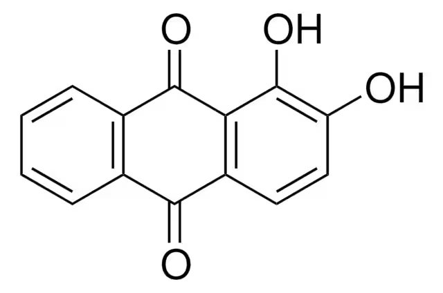 1,2-Dihydroxy anthraquinone structure, CAS 72-48-0