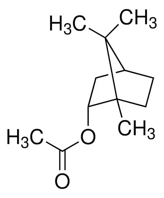 Bornyl acetate structure, CAS 76-49-3