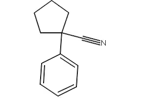 1-Phenyl-1-cyclopentanecarbonitrile structure, CAS 77-57-6