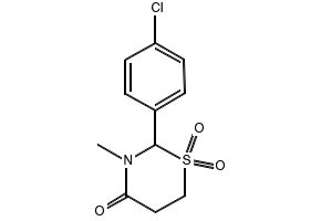 Chlormezanone structure, CAS 80-77-3