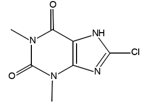 8-Chlorotheophylline structure, CAS 85-18-7
