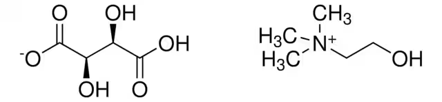 Choline bitartrate structure, CAS 87-67-2