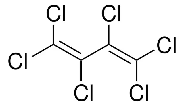 Hexachloro-1,3-butadiene structure, CAS 87-68-3