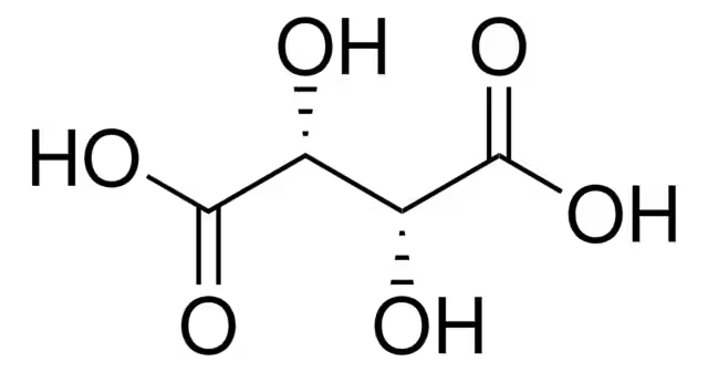 L(+)-Tartaric acid structure, CAS 87-69-4