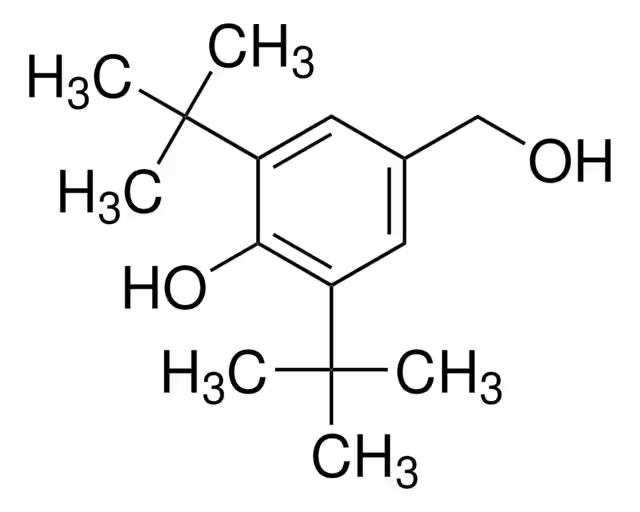 3,5-Di-tert-butyl-4-hydroxybenzyl alcohol structure, CAS 88-26-6