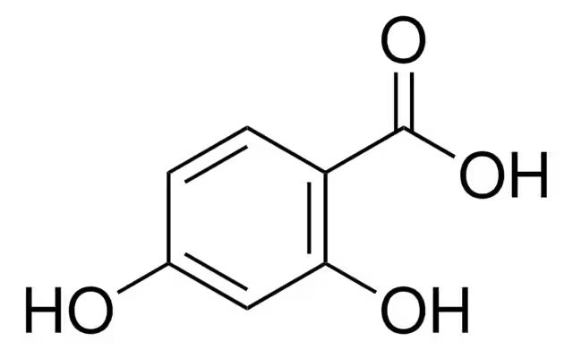 2,4-Dihydroxybenzoic acid structure, CAS 89-86-1