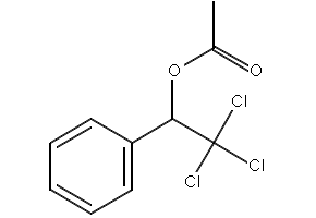2,2,2-Trichloro-1-phenylethyl acetate structure, CAS 90-17-5