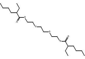 Triethylene glycol bis(2-ethylhexanoate) structure, CAS 94-28-0