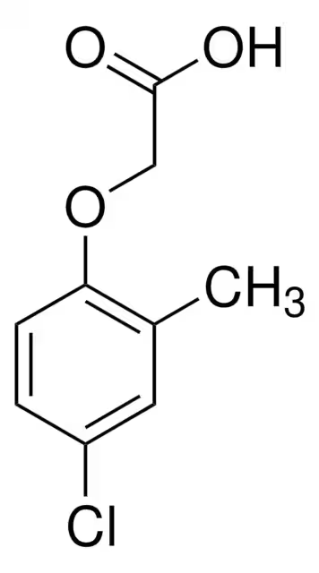 2-Methyl-4-chlorophenoxyacetic acid structure, CAS 94-74-6